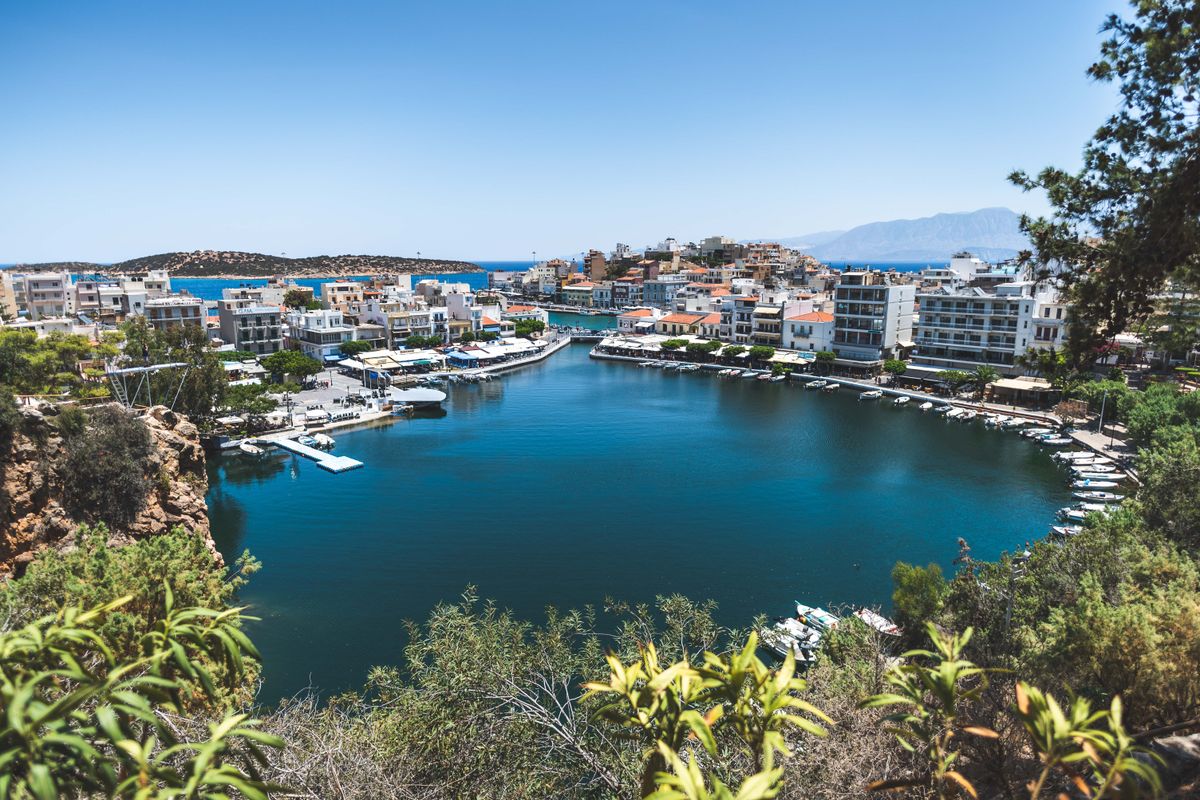 The harbour and Lake Voulismeni at Agios Nikolaos